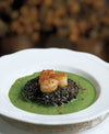 RISOTTO WITH SCALLOPS AND CONCENTRATED BASIL SAUCE 