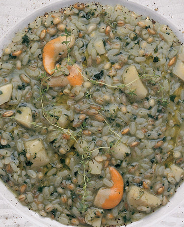 foto ricetta Riso con ragù di capesante e cime di rapa 