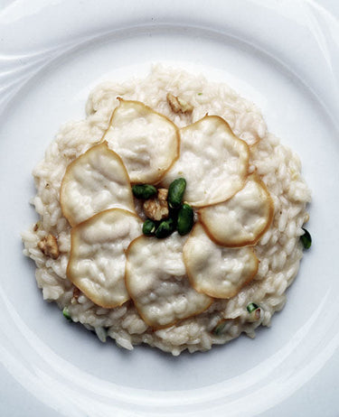 foto ricetta Riso con provola affumicata, pistacchi e noci 