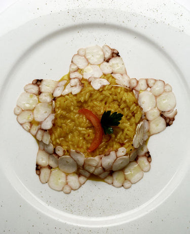 foto ricetta Riso zafferano e carpaccio di polpo 