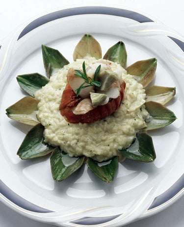 foto ricetta Risotto allo zafferano, fonduta di taleggio e coniglio 