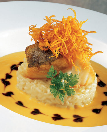 foto ricetta Riso con filetto di baccalà, crema di zucca e aceto balsamico tradizionale 