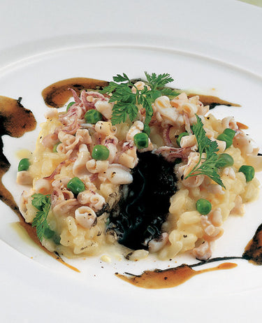 foto ricetta Risotto con calamaretti e sorpresa al nero di seppia 