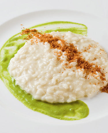 foto ricetta Risotto alla burrata, lattuga e polvere di sarde di Montisola 