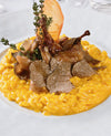 foto ricetta Riso con zafferano, petti di quaglia e tartufo bianco 