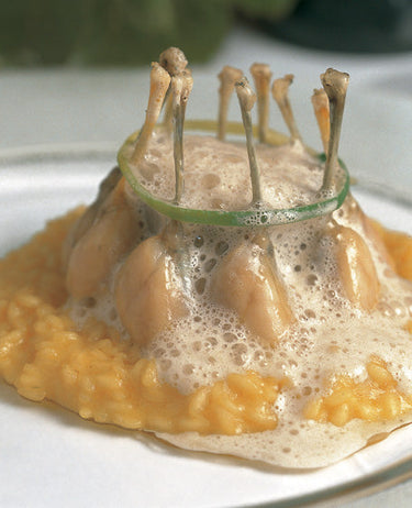 foto ricetta Risotto con le rane e spuma di spezie 