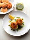 SALT COD RISOTTO CAKES WITH LEMON AND OLIVES 