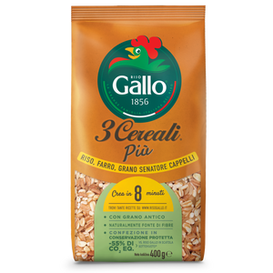 3 CEREALI PIÙ: RISO, FARRO E GRANO SENATORE CAPPELLI