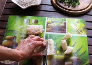 Risotto cremoso allo stokke, olive taggiasche e alici stoccafisso a tocchetti