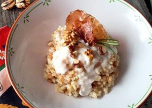La presentazione del risotto alla valdostana