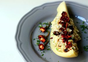 Risotto aglio e olio con peperoni cruschi di Senise IGP e caciocavallo podolico 6
