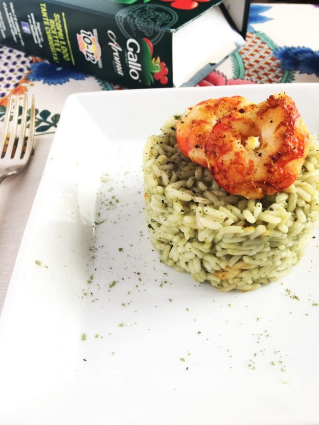 Riso Aroma con tè e gamberi al massala piccante