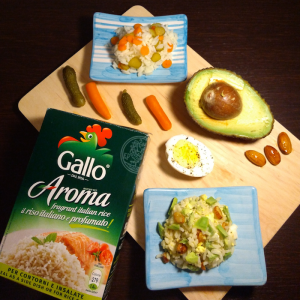 Due varianti dell'insalata di riso, fresche e leggere