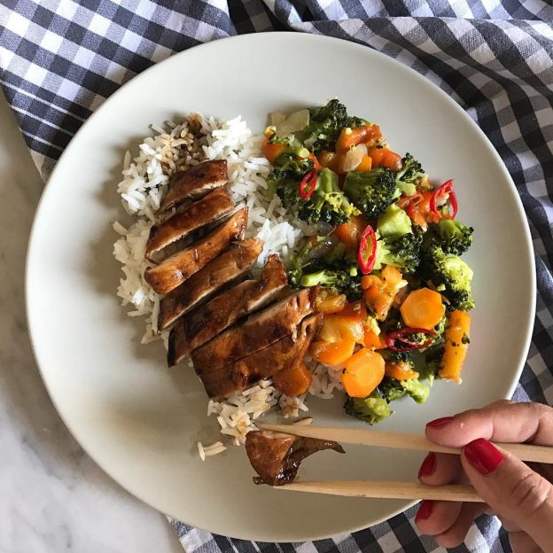 pollo teriyaki con riso
