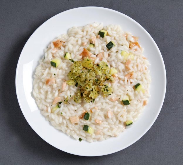 Risotto con salmone
